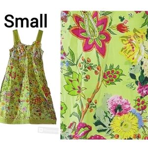 Small Floral cotton sundress KAS DESIGNS lime green
